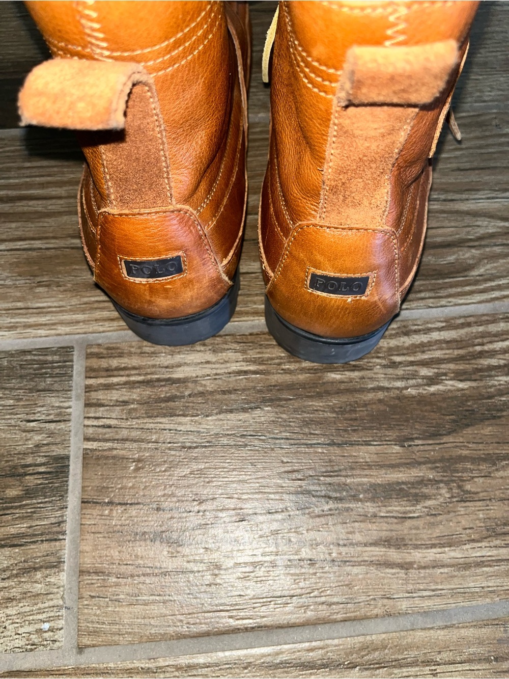 Polo Ralph Lauren Ranger brown tumbled leather boots - Picture 3 of 5